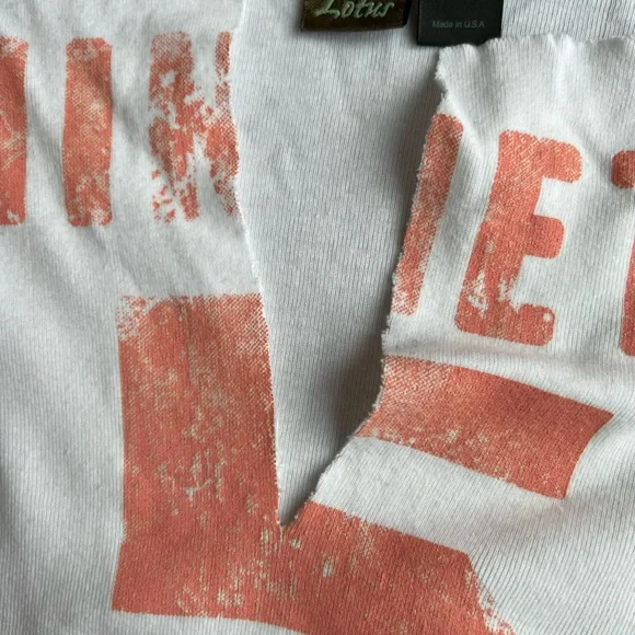 LOTUS white Sporty low cut v neck Number NINETY 5 Long Sleeve Shirt XL - Picture 2 of 7